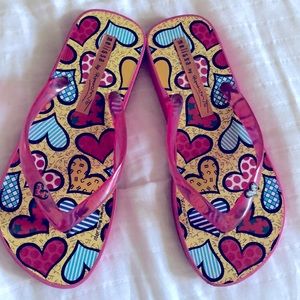 Pink- Melissa Romero- Britto flip flops